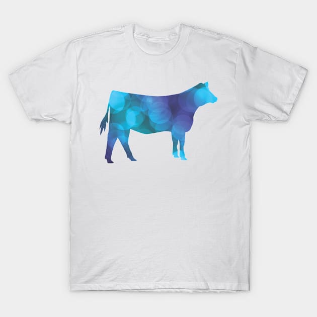 Show Heifer with Blue Abstract Bacakground T-Shirt by SAMMO